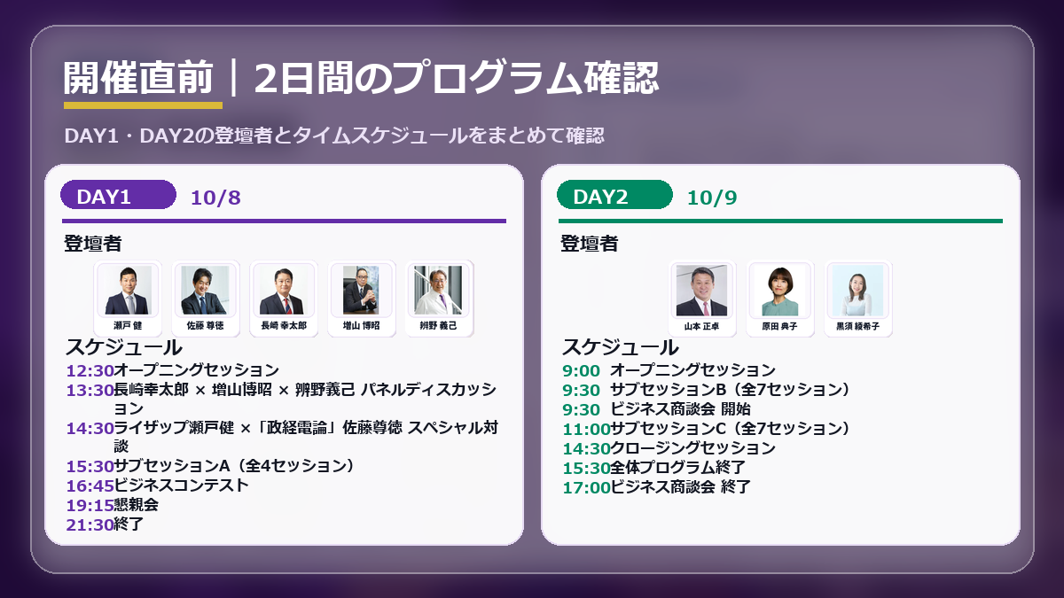 開催直前—当日の流れと参加前の確認事項
